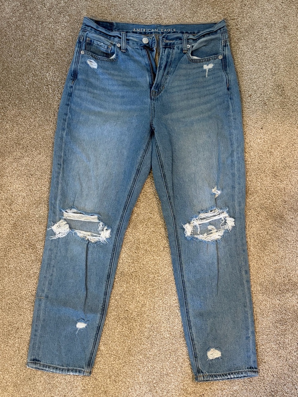 American Eagle Outfitters Light Blue Distressed Boyfriend Jeans